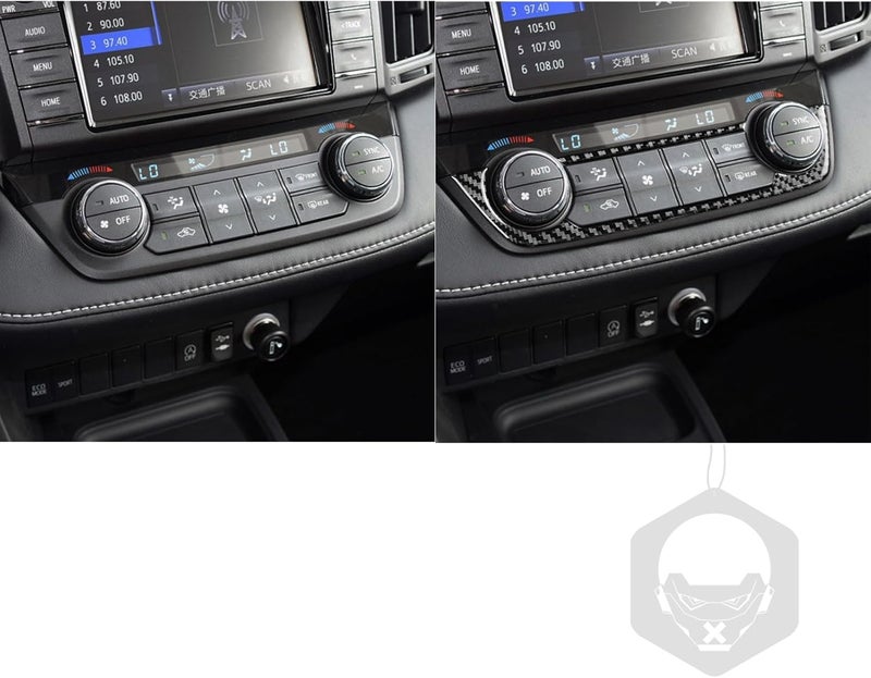 NVCNX Real Premium Carbon Fiber Car Dashboard AC Panel Cover Decal Compatible with Toyota RAV4 2013 2014 2015 2016 2017 2018 XLE LE Limited SE Adventure Platinum Hybrid Interior Trim Accessories Black - Image 3
