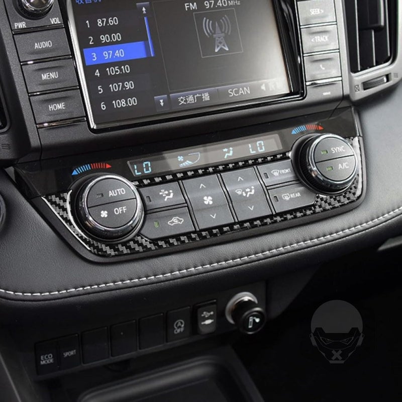 NVCNX Real Premium Carbon Fiber Car Dashboard AC Panel Cover Decal Compatible with Toyota RAV4 2013 2014 2015 2016 2017 2018 XLE LE Limited SE Adventure Platinum Hybrid Interior Trim Accessories Black - Image 5