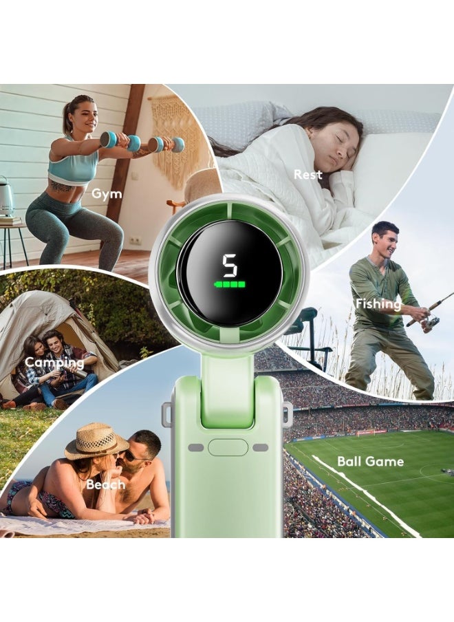 Portable Handheld Turbo Fan, 5 Gear Wind, Battery Operated, Up to 12 Working Hours, 3 IN 1 Hand Fan with Air Turbo Tech Cooling Fan for Outdoor Activities, Travel, Working