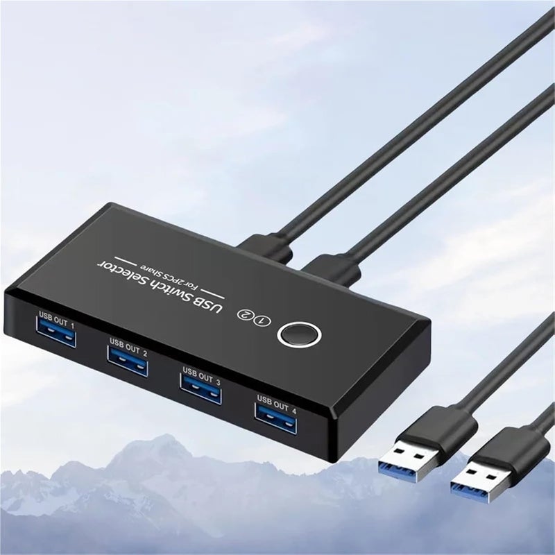 USB 3 0 KVM Switch Hotkey Switcher Sharing 4 Devices for 2 PCs Keyboard Mouse Printer Hub - Image 4