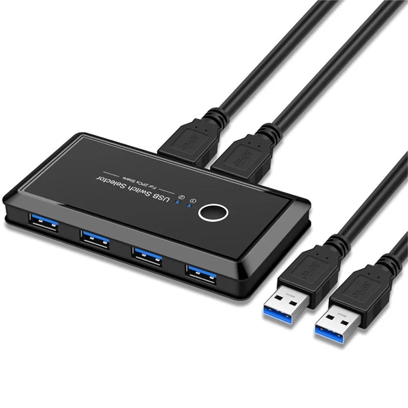 USB 3 0 KVM Switch Hotkey Switcher Sharing 4 Devices for 2 PCs Keyboard Mouse Printer Hub - Image 5