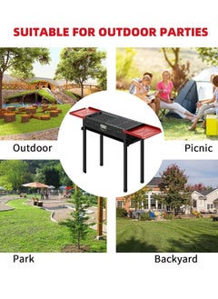 Generic Charcoal Grills,Folded Camping Barbecue Grill,BBQ Barbecue Stove Carbon Grill Barbecue Utensils for Garden Backyard Party Picnic Camping Outdoor Cooking，Suit for 5-15 Person (Black)  - Image 5