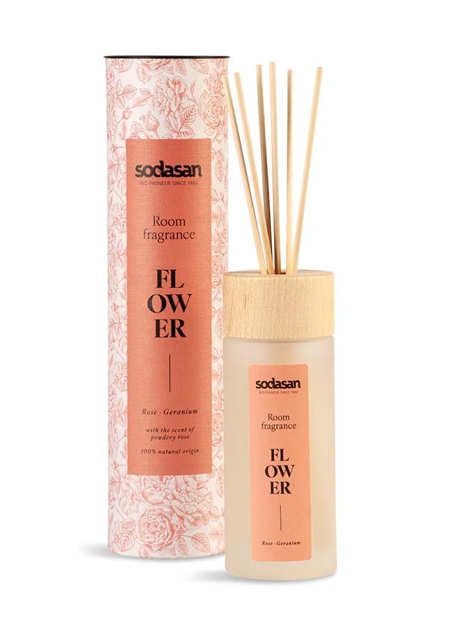 sodasan 100% Natural Room Fragrance - Rose Geranium - FLOWER 200ML - Image 1