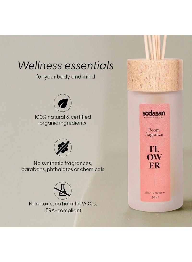 sodasan 100% Natural Room Fragrance - Rose Geranium - FLOWER 200ML - Image 3