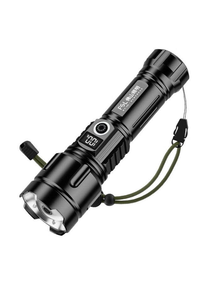 Fsl High-intensity Flashlight With Zoom, Ultra-bright Long-range Battery Life, For Home Use, Outdoor Survival, And Cycling