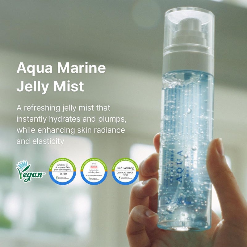 Dr.althea Aqua Marine Jelly Mist – Korean Vegan Face Mist with PDRN, Deep Sea Water & Hyaluronic Acid, Instant Hydration & Cooling, Bouncy Jelly Glow, 3.38 Fl Oz - Image 2