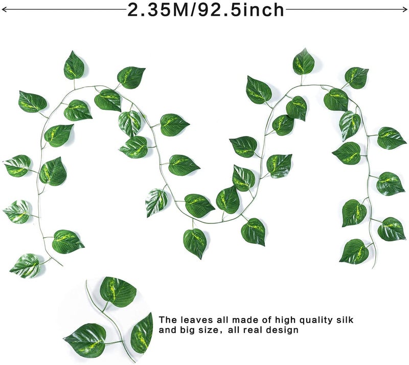 BS AMOR Home Decor Artificial Creeper Money Plant Leaf Garland | Wall Hanging | Speacial Ocassion Decoration | Home Decor Party | Office | Festival Theme Decorative | Length 6 Feet Pack Strings (5) - Image 4