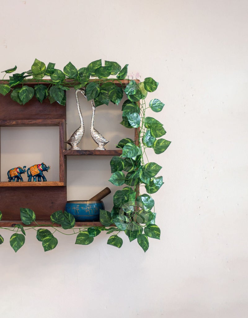 BS AMOR Home Decor Artificial Creeper Money Plant Leaf Garland | Wall Hanging | Speacial Ocassion Decoration | Home Decor Party | Office | Festival Theme Decorative | Length 6 Feet Pack Strings (5) - Image 3
