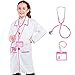 ANPHILE Doctor Costume for Kids Pink Doctor Lab Coat with Working Stethoscope Dress Up Costume for Toddler Girls - Image 2