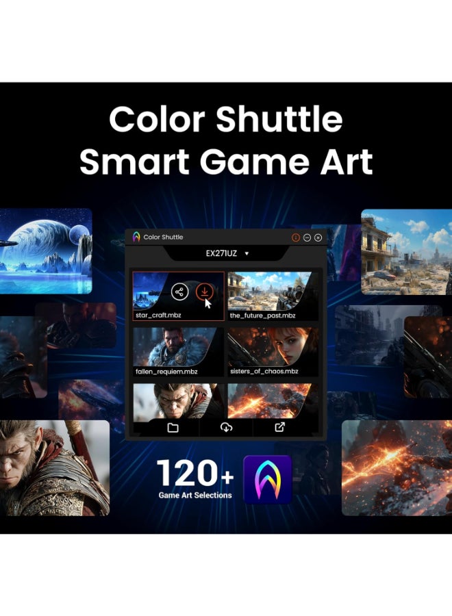 BenQ MOBIUZ EX271QZ 27” Gaming Monitor, 3rd Gen QD-OLED, 500Hz, 0.03ms, HDMI2.1, USB-C, VESA DisplayHDR True Black 500, MOBIUZ Color Tuning, eARC, 3-Year OLED Warranty White - Image 5
