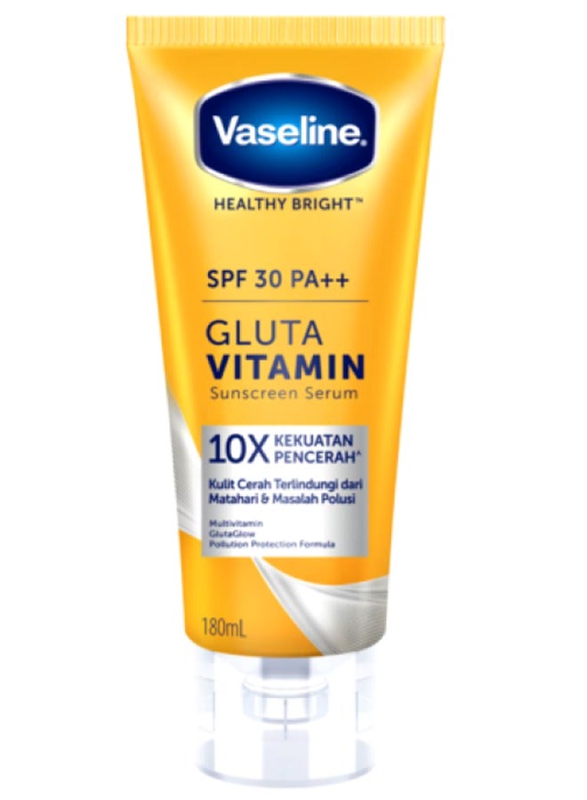 فازلين لوشن الجسم الصحي المشرق لليدين بمعامل حماية من الشمس SPF 30 180 مل - Image 1