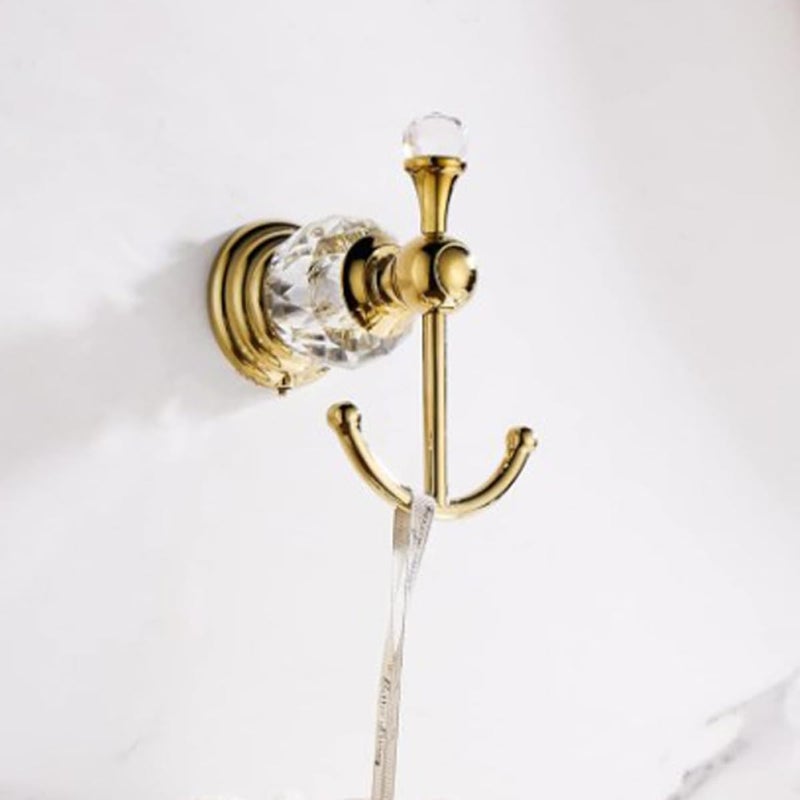 Crystal Gold Towel Hook Heavy Duty Wall Mounted Bathrobe Hanger For Closet Kitchen - Image 5