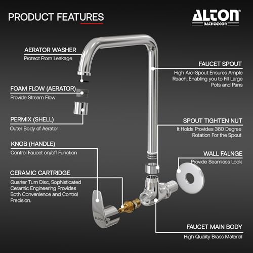 ALTON MTX3560-UM, Kitchen Sink Cock with 360 Degree Swivel Spout | Kitchen Sink Tap | Kitchen Faucet | Tap for Kitchen Sink | Taps - Image 2