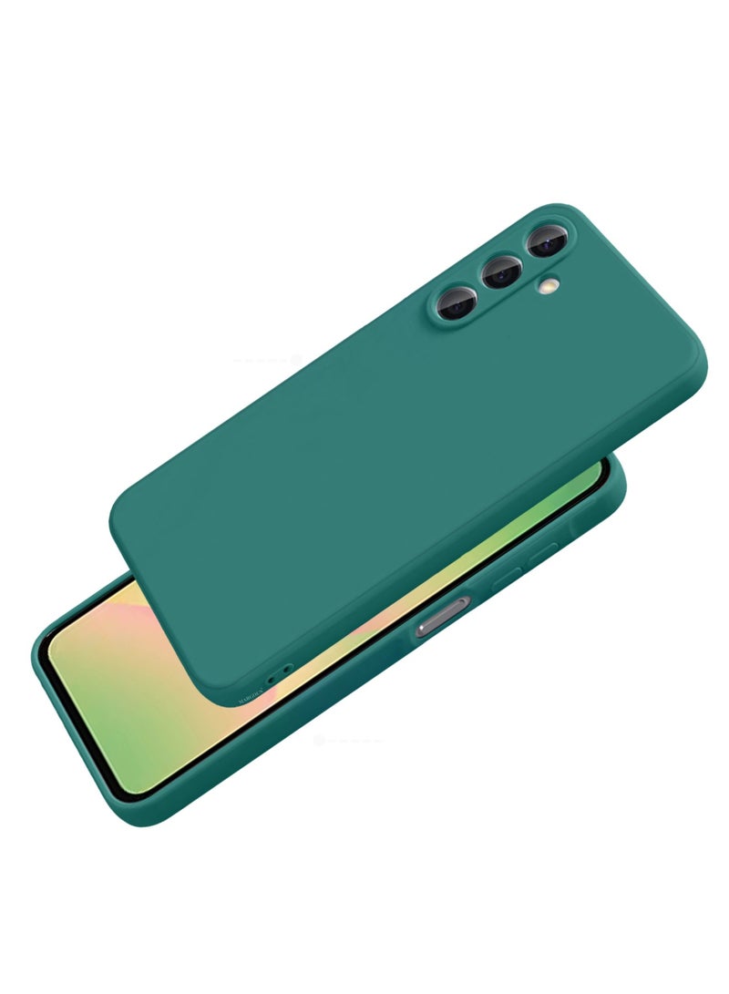 2Packs Liquid Silicone Case for Samsung Galaxy A36 Protective Phone Case with Soft Anti-Scratch Microfiber Lining Utra Slim Drop Protection Phone Cover with 3D Screen Protector - Green - Image 3