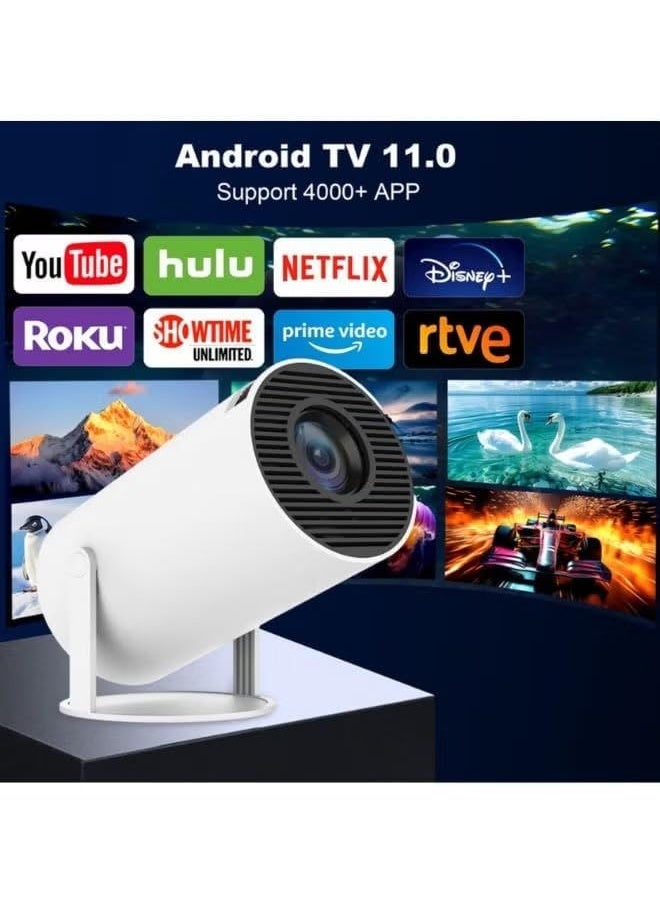Borregoo Smart 2 Hi-Fi LCD Projector, 280 ANSI Lumen, 4K HD 1080P Support, Android 11, WiFi 2.4G/5G, Bluetooth 5.0, Portable Home Theatre for Movies, Games, Office, White - Image 3