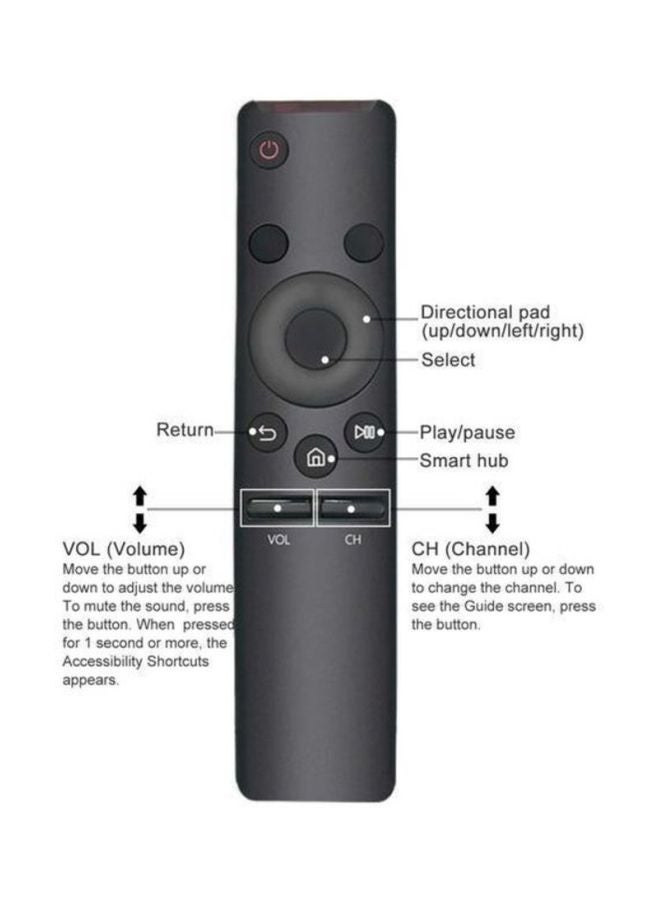 BLUMENIT Generic Smart TV Remote Control For Samsung Black/White - Image 3