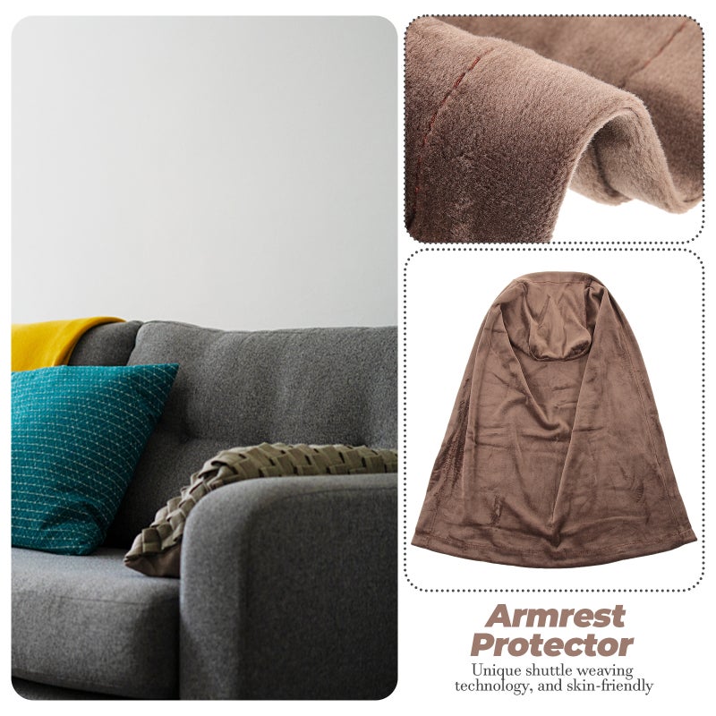 2Pcs Universal Sofa Armrest Cover Elastic Arm Rest Protector Color Protective Cloth Khaki - Image 3