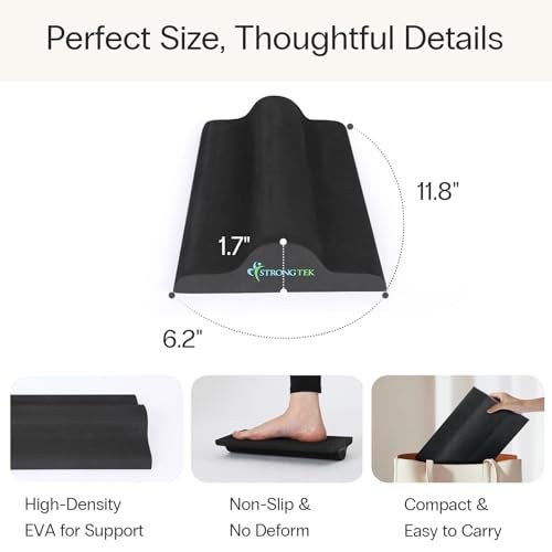 StrongTek Plantar Fasciitis Relief Foot Stretcher Pad, High-Density EVA Calf Stretching Block for Heel Pain, Achilles Tendon & Foot Arch Therapy, Portable & Lightweight - Image 2