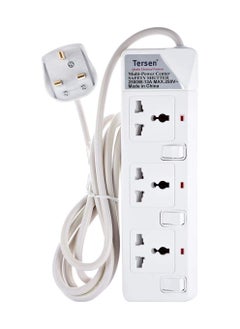 TERSEN Tersen Extension Bar with 3 sockets 3m Wire - 913-3m  - Image 1