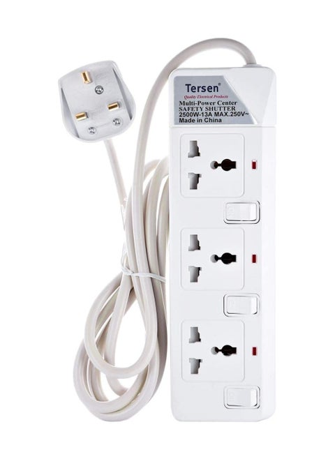 Tersen Extension Bar with 3 sockets 3m Wire - 913-3m