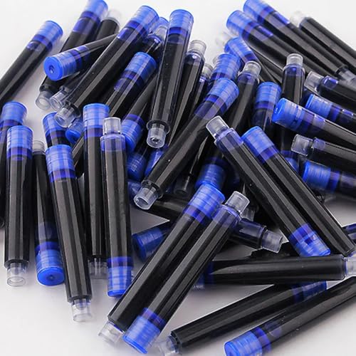 Cai Lun Blue Fountain Pen Ink Cartridges, 50 Pack, 3.4mm Bore, Quick-Drying, 51mm Length (50) - Image 4