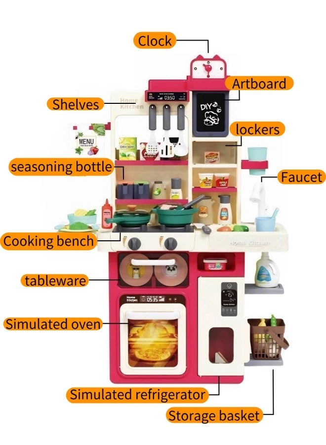 جني ثروة ألعاب مطبخ محاكاة للأطفال، ألعاب مطبخ بمياه متدفقة، ألعاب مطبخ للفتيات الصغيرات، ألعاب مطبخ مناسبة للأطفال من عمر 3 سنوات فما فوق، مناسبة كهدايا للأطفال في العيد الوطني، رمضان، عيد الفصح، أعياد الميلاد وغيرها من الأعياد (80 سم) - Image 2