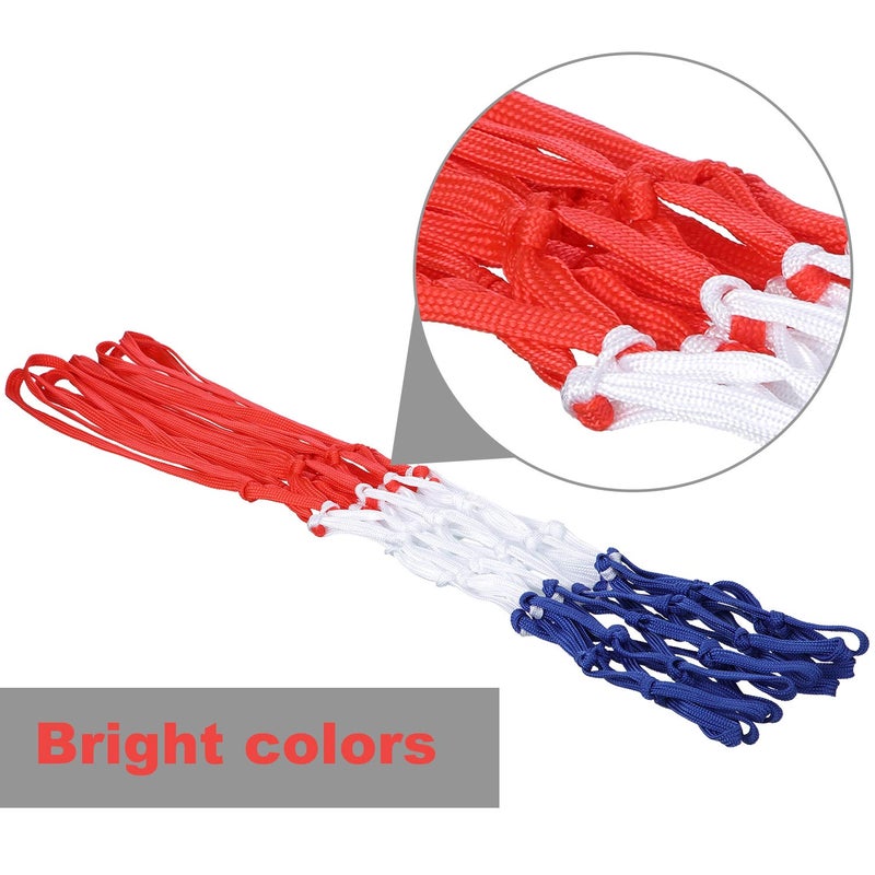 Hsei Heavy Duty Basketball Net All Weather Basketball Net Fits Standard Indoor or Outdoor 12 Loop Red White Blue  - Image 3