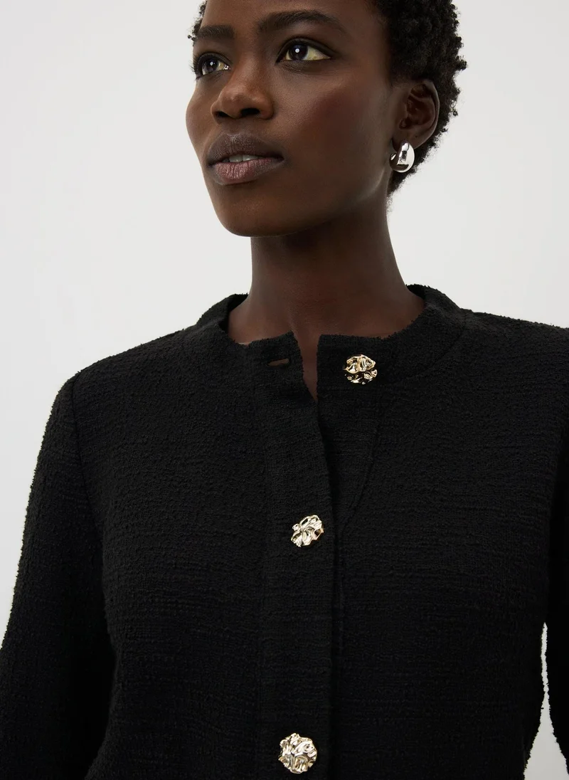 ماتلان Black Boucle Button Co Ord Cardigan