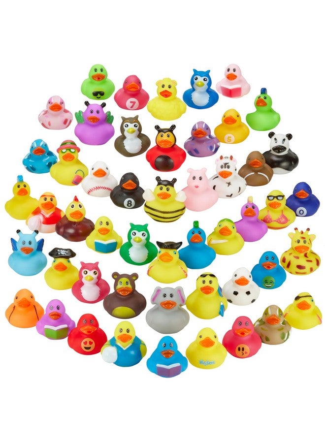 Playbees دُمى مطاطية من بلايبيز بكميات كبيرة - مجموعة 12 دمية متنوعة للأطفال والرضع لألعاب الاستحمام وحمام السباحة ونشاطات الشاطئ في الصيف وملحقات حفلات استقبال المواليد وحوافز الفصول الدراسية. - Image 1