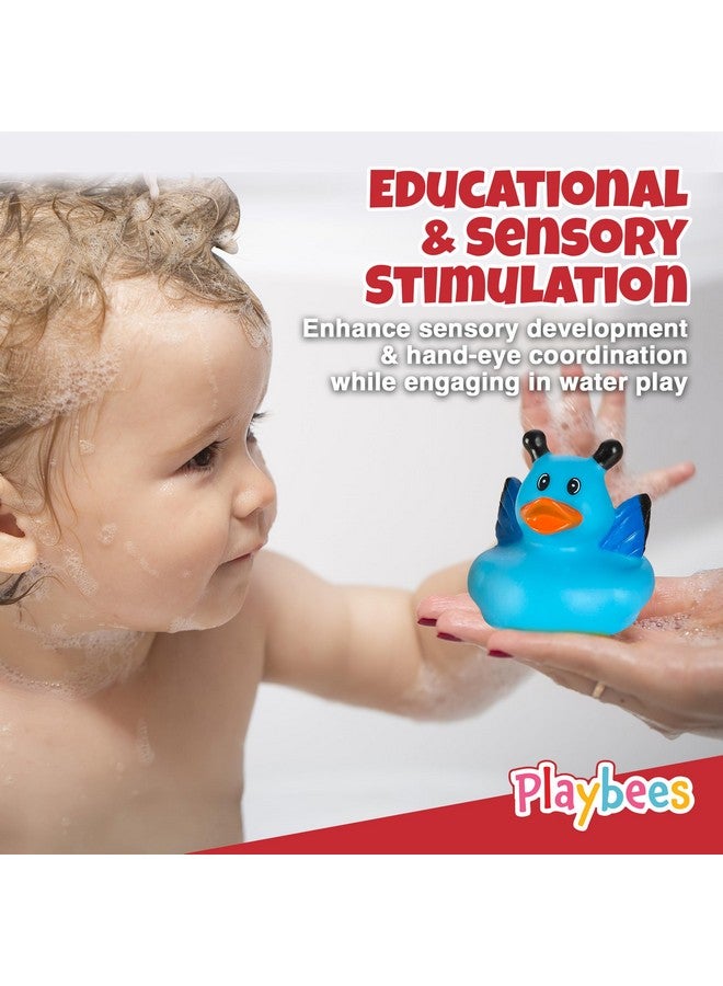 Playbees دُمى مطاطية من بلايبيز بكميات كبيرة - مجموعة 12 دمية متنوعة للأطفال والرضع لألعاب الاستحمام وحمام السباحة ونشاطات الشاطئ في الصيف وملحقات حفلات استقبال المواليد وحوافز الفصول الدراسية. - Image 4