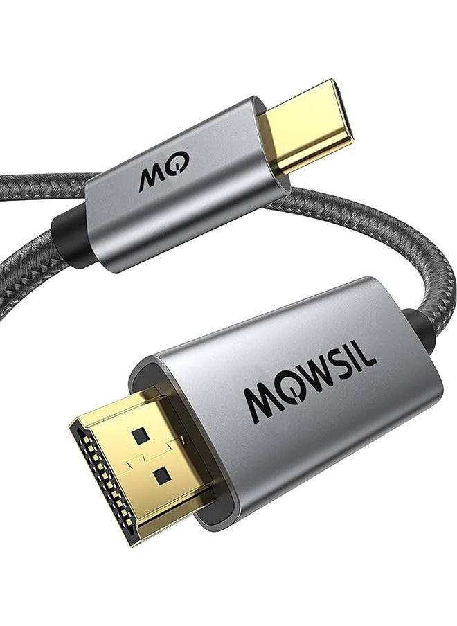 MOWSIL USB C to HDMI Cable 2M,USB 3.1 Type C Thunderbolt 3 to HDMI 4K 60Hz UHD Adapter Compatible iPhone 15 Series,iPad 10/Pro/Air/Mini,Samsung S23 Ultra/Galaxy Z,MacBook Pro,Dell XPS,Huawei P60 Pro  - Image 1