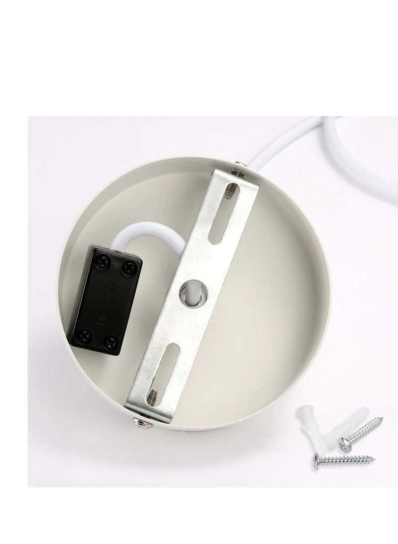 Suntown Ceiling Pendant & Lamp Holder - Ceiling Rose & Light Pendant E27 Bulbs Fitting Set with Braided Fabric Cable - White Cable - Image 4