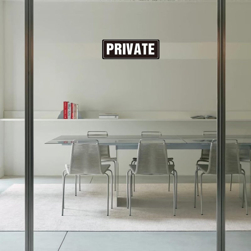 SnailGo Private 9x3 Inch, Acrylic Sign for Business Office Waterproof Self-Adhesive Plastic Signage for Door Wall 4 Pack - Image 4