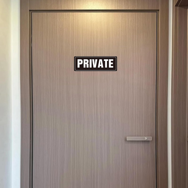 SnailGo Private 9x3 Inch, Acrylic Sign for Business Office Waterproof Self-Adhesive Plastic Signage for Door Wall 4 Pack - Image 5