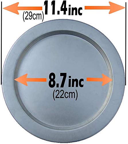 Frigya Kunefe Plate - Kunafa plate large 4-8 servings set of 2 silver color aluminum pans tray kataifi kunafeh knafeh cooking and serving plates for shredded kadaifi phyllo fillo dough pan/Turkish dessert - Image 2