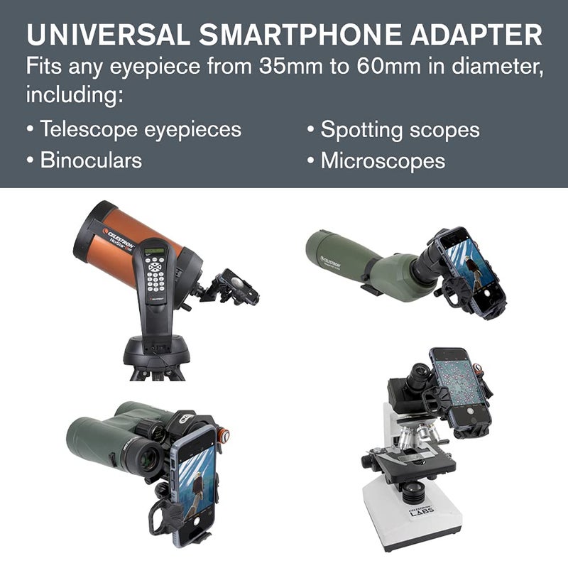 Celestron – NexYZ – 3–Axis Universal Smartphone Adapter for Telescope – Digiscoping Smartphone Adapter – Capture Images and Video Through Your Telescope or Spotting Scope - Image 2