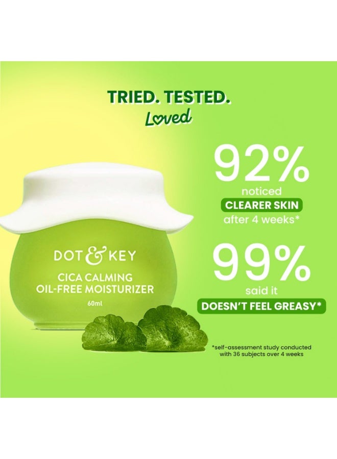 دوت آند كي مرطب دوت آند كي الخالي من الزيوت، غني بالنياسيناميد والسيكا (السنتيلا) | كريم وجه خفيف الوزن للبشرة الدهنية والحساسة والمعرضة لحب الشباب | يُخفف البقع الداكنة والعيوب ويُهدئ الاحمرار | عبوة 60 مل - Image 3