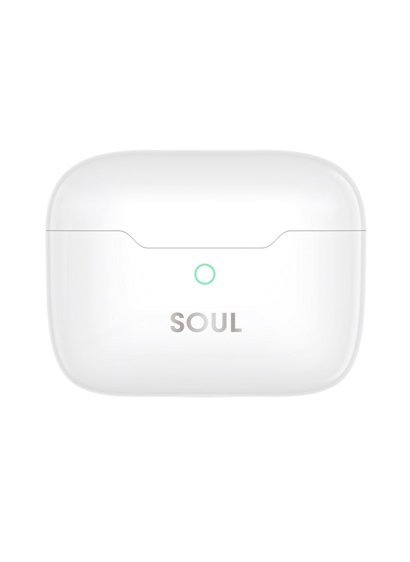 Xcell Xcell Soul15 ANC ENC True Wireless Earbuds | 22dB Active + Environmental Noise Cancelling, Ultra-Lightweight | 5Hr Playtime + 20Hr Backup | 11-Codec Support | Smart Touch for iPhone/Android – White  - Image 1