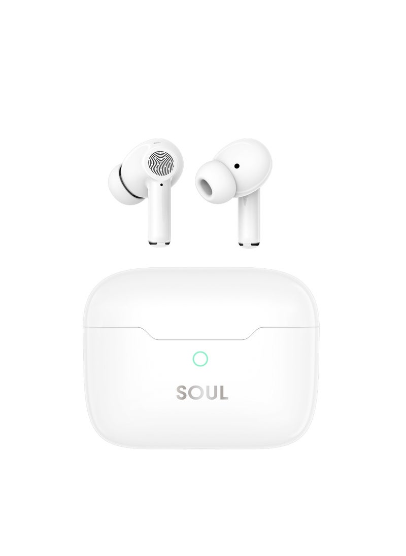Xcell Xcell Soul15 ANC ENC True Wireless Earbuds | 22dB Active + Environmental Noise Cancelling, Ultra-Lightweight | 5Hr Playtime + 20Hr Backup | 11-Codec Support | Smart Touch for iPhone/Android – White  - Image 3