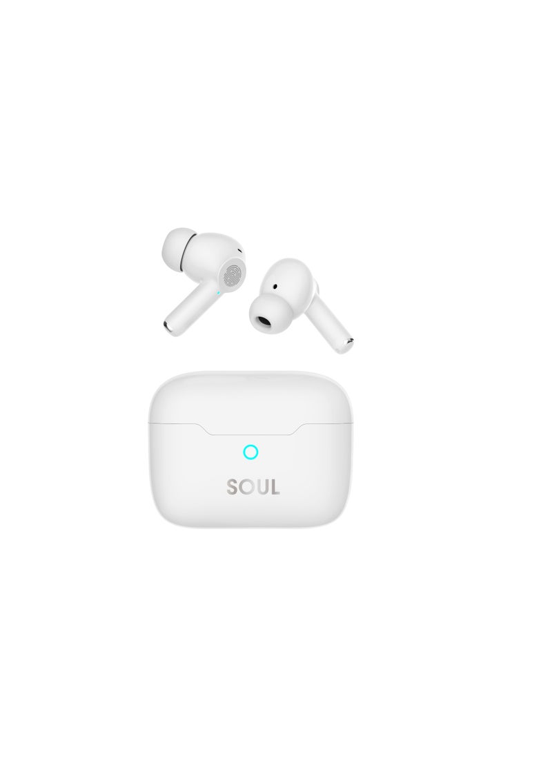 Xcell Xcell Soul15 ANC ENC True Wireless Earbuds | 22dB Active + Environmental Noise Cancelling, Ultra-Lightweight | 5Hr Playtime + 20Hr Backup | 11-Codec Support | Smart Touch for iPhone/Android – White  - Image 4