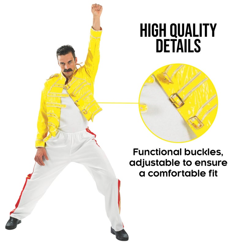 fun shack 80s Rock Costume for Men, Rocker Outfit, 80s Band Attire, Mens Singer Costume, Retro Rocker Look, Medium - Image 3