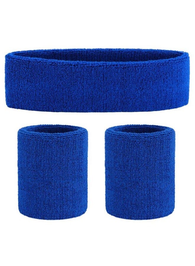 OnUpgo Sweatband Set Sports Headband Wristband Set Sweatbands Terry Cloth Wristband Wrist Sweatband Headbands Moisture Wicking Sweat Absorbing Head Band - Image 1