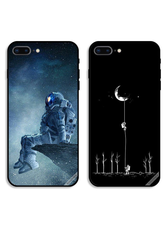 Covernex Two Cases For Apple iPhone 8 Plus Protective Covers Astronaut Tired To Moon - Image 1