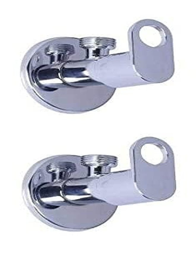 FOLX FBA101 Brass Angle Cocke for Bathroom,Wall,Cock for wash Basin Brass with Flange & Teflon Tape Set of 2 (Oreo) - Image 1