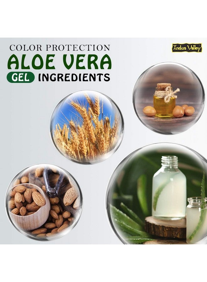 Indus Valley Bio Organic Color Protection Aloe Vera Gel With Argan Oil For Rich Colour & Shiny Hair (175 X 2 = 350Ml) Set Of 2  - Image 4