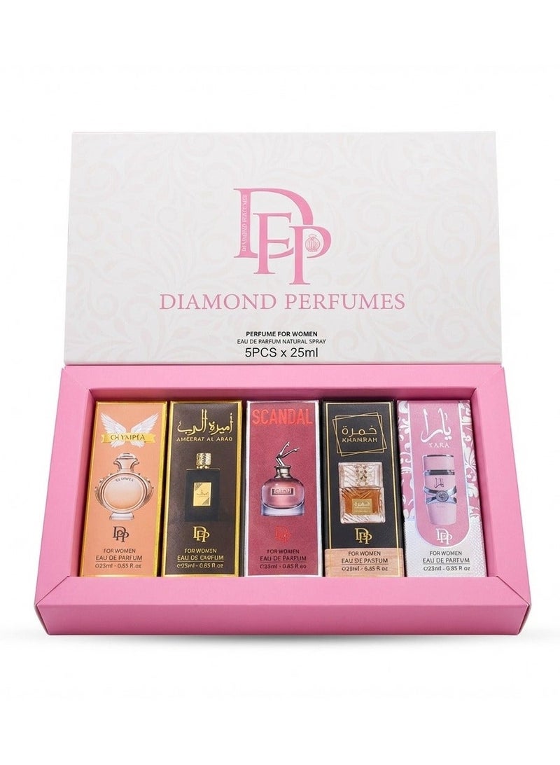 Diamond Perfume Gift Set No.599 - 5pcs*25ml - For Women - Image 1