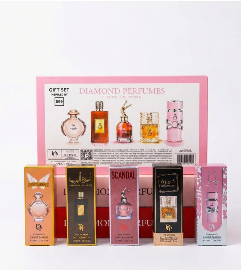Diamond Perfume Gift Set No.599 - 5pcs*25ml - For Women - Image 2