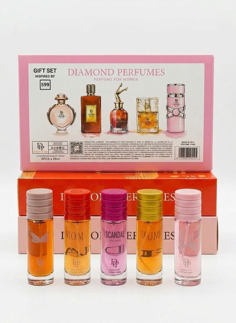 Diamond Perfume Gift Set No.599 - 5pcs*25ml - For Women - Image 3
