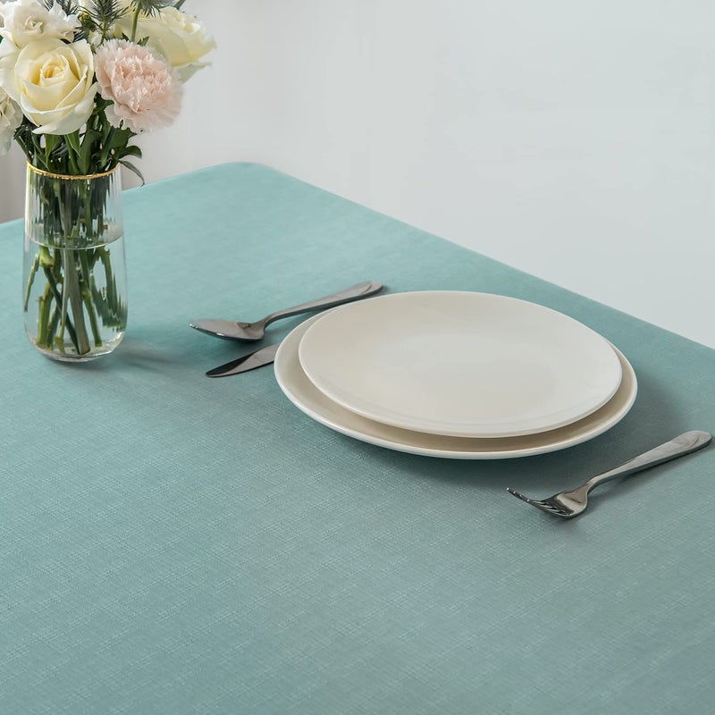 maxmill Slubby Texture Tablecloth Water Resistance Antiwrinkle Spillproof Soft Washable Jacquard Table Cloth for Dining Room  Event Banquet Party Holiday Dinner  Rectangle 60 x 104 Inch  Slate Blue - Image 3