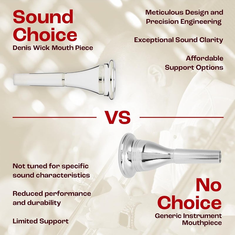 Denis Wick Classic French Horn Mouthpiece Silver Plated, 5885-7 - Precise Inner Rims & Barrel Backbore for Smooth Airflow, Secure Slotting & Clear Tone - French Horn Accessory - 17 x 4.48 x 4.5mm - Image 5